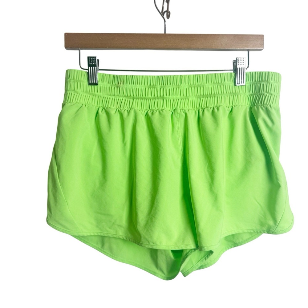 CRZ Yoga POPULAR Feathery-Fit Soft High Rise Lined Shorts 3'' Large Lime Green